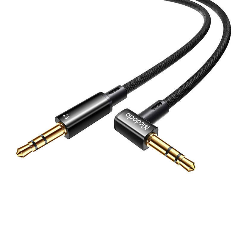 AUX mini jack 3.5mm cable Mcdodo CA7590, angled, 1.2m (black)