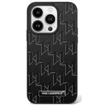 Etui Karl Lagerfeld iPhone 16 Pro 6.3" hardcase czarny/black Leather Monogram Metal Logo MagSafe