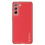 Elegante funda Dux Ducis Yolo de piel ecológica para Samsung Galaxy S22+ (S22 Plus) roja