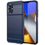 Funda de carbono para Xiaomi Redmi Note 11E /Redmi 10 5G / Redmi 10 Prime+ 5G / Poco M4 5G Funda de silicona flexible de carbono azul