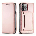 Estuche Magnet Card Case para iPhone 14 flip cover wallet stand pink