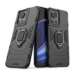 Funda híbrida blindada Ring Armor + soporte magnético para OnePlus Ace negro