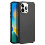 Dux Ducis Grit - Funda de piel para iPhone 14 Pro, elegante funda de piel sintética (compatible con MagSafe), color negro