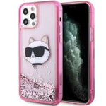 Funda Karl Lagerfeld KLHCP12MLNCHCP iPhone 12/ 12 Pro 6,1" rosa/rosa durocase Glitter Cabeza Choupette Case