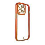 Fashion Case para iPhone 12 Pro Gold Frame Gel Cover Rojo
