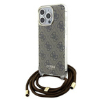 Etui Guess GUHCP15XHC4SEW iPhone 15 Pro Max 6.7" brązowy/brown hardcase Crossbody Cord 4G Print Case
