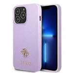 Funda Guess Guhcp13lps4mu iPhone 13 Pro / 13 6.1" Púrpura/morado Durocase Saffiano 4g Logo Pequeño Metal Case