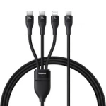 Baseus Flash Series 3 100W USB-C 3in1 Kabel - USB-C+USB-C+ Lightning 1,5m + 3 x 0,25m - schwarz