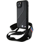 Funda Bmw Bmhcp15m23pscck IPhone 15 Plus / 14 Plus 6.7" Negro/Negro Durocase M Edition Carbon Stripe & Strap Case