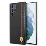 FERRARI Samsung Galaxy S22 Ultra On Track Carbon Stripe Black Hardcase Funda