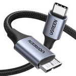 Cable USB C - Micro USB B 3.0 5Gb/s 3A 1m Ugreen US565 - gris