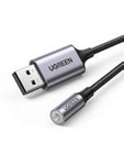 UGREEN CM477, Adaptador de audio USB a Mini Jack 3,5 mm AUX (gris)