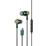 USAMS USB-C Stereo EP-43 Metal HSEP4302 Verde oscuro