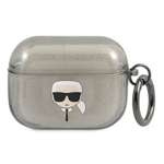 KARL LAGERFELD Funda para los AirPods Pro Glitter Karl`s Head Negro