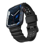 Correa Correa de triple protección para Apple Watch Ultra, SE, 8, 7, 6, 5, 4, 3, 2, 1 (49, 45, 44, 42 mm) banda pulsera negra