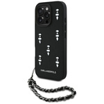 Etui Karl Lagerfeld Saffiano Crystals w/Chain do iPhone 16 Pro Max czarny