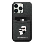 Etui Karl Lagerfeld KLHCP15XSAPKCNPK iPhone 15 Pro Max 6.7" czarny/black hardcase Saffiano Cardslot KC Metal Pin Case