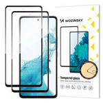 Wozinsky Set 2x Super Durable Full Glue Tempered Glass Full Screen with Frame Case Friendly Samsung Galaxy A53 5G Black