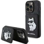 Karl Lagerfeld KLHCP15LSAKCNSCK iPhone 15 Pro 6.1" negro/negro durocase Tarjetero Saffiano y Soporte Monograma Choupette