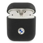  BMW  Funda de los AirPods de cuero genuino con logotipo plateado y negro