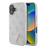 Etui Guess iPhone 16 6.1" różowy/pink hardcase Leather 4G Triangle Strass MagSafe