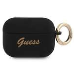  GUESS  Estuche de silicona para los AirPods Pro en color negro y con letra vintage