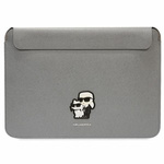 Funda Karl Lagerfeld KLCS14SAKCPMG 14" plata/plata Saffiano Karl&amp;Choupette
