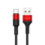 Braided USAMS USB-C 2A 1.2m Rojo Negro
