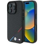 Funda BMW iPhone 16 Pro 6.3" negro/negro durocase M Carbon Tricolor Line MagSafe