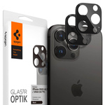 PROTECTOR DE CÁMARA Spigen OPTIK.TR PROTECTOR DE CÁMARA 2-PACK 14 Pro / 14 Pro Max  / 15 Pro / 15 Pro Max NEGRO