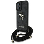 Etui Guess 4G Big Logo Cord Stap          Crossbody do iPhone 16 czarny