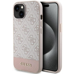 Etui Guess GUHCP15SG4GLPI iPhone 15 / 14 / 13 6.1" różowy/pink hard case 4G Stripe Collection Case