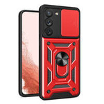 Funda Hybrid Armor Camshield para Samsung Galaxy S23+ funda blindada con tapa de cámara roja