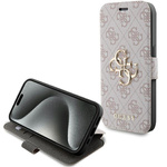 Etui Guess GUBKP15L4GMGPI iPhone 15 Pro 6.1" różowy/pink book 4G Metal Logo Case