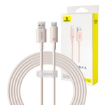 Kabel szybko ładujący Baseus USB do USB-C Habitat Series 100W, 2m (różowy)