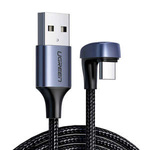 Cable USB2.0 macho a USB-C, acodado UGREEN 3A, 2m (negro)