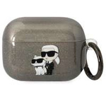 Funda Karl Lagerfeld Airpods Pro cover negro/negro Gliter Karl&amp;Choupette