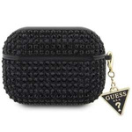 Guess GUAPHDGTPK AirPods Pro cover negro/negro Rhinestone Triangle Charm