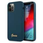  GUESS   12 Pro Max Metal Logo Script GUHCP12LLSLMGBL Hardcase Azul