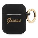  GUESS  AirPods Silicone Vintage Script Black Case