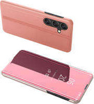 Funda Clear View Case para Samsung Galaxy A24 4G funda con solapa rosa