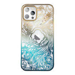Funda de lujo para iPhone 14 con cristales Kingxbar Phoenix - Dorado y azul