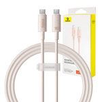 Kabel szybko ładujący Baseus USB-C do USB-C Habitat Series 100W, 1m (różowy)
