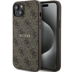 Etui Guess GUHMP14SG4GFRW iPhone 14 / 15 / 13 6.1" brązowy/brown hardcase 4G Collection Leather Metal Logo MagSafe Case
