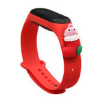 Correa Muñequera de Navidad para Xiaomi Mi Band 4 / Mi Band 3 Pulsera de Correa de Silicona de Navidad Roja (Santa 1)