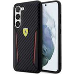 Funda Ferrari Fehcs23snpyk S23 S911 Negro/Negro Durocase Carbono Contraste Bordes Case