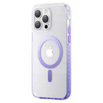 Funda magnética Kingxbar PQY Ice Crystal Series para iPhone 14 MagSafe violeta