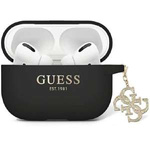 Guess GUAP2LECG4K Cubierta de los AirPods Pro 2 negro/negro Liquid Silicona Glitter Triángulo Charm