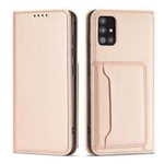 Estuche magnético para tarjetas para Samsung Galaxy A13 5G Estuche con tarjetero rosa