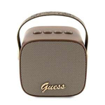 Guess altavoz Bluetooth GUWSB2P4SMW Altavoz mini marrón/blanco 4G Logotipo de la escritura de cuero con correa